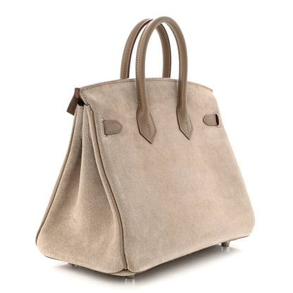 Hermes Veau Doblis Swift Grizzly Birkin 25 Gris Caillou Etoupe 3 of 11