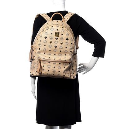 MCM Visetos Medium Studded Stark Backpack Beige 2 of 9