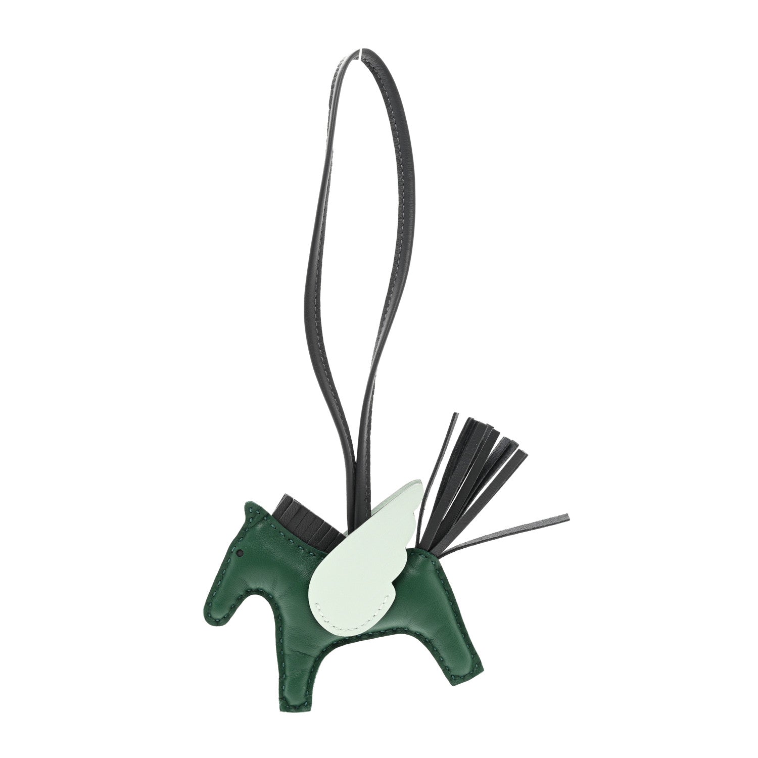 Hermes Milo Lambskin Grigri Rodeo Pegase Horse Bag Charm PM Vert Moyen Ardoise Vert Peppermint 1 of 5