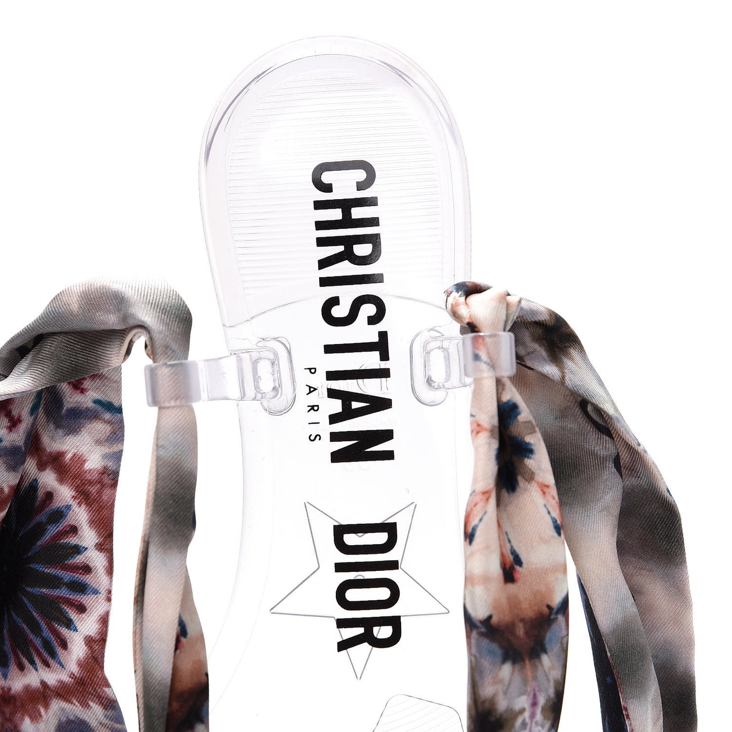PVC Silk KaleiDiorscopic Mitzah Scarf Thong Sandals 39 Multicolor