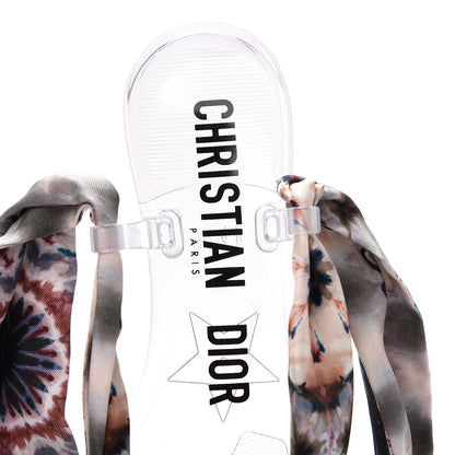 Christian Dior PVC Silk KaleiDiorscopic Mitzah Scarf Thong Sandals 39 Multicolor 7 of 8
