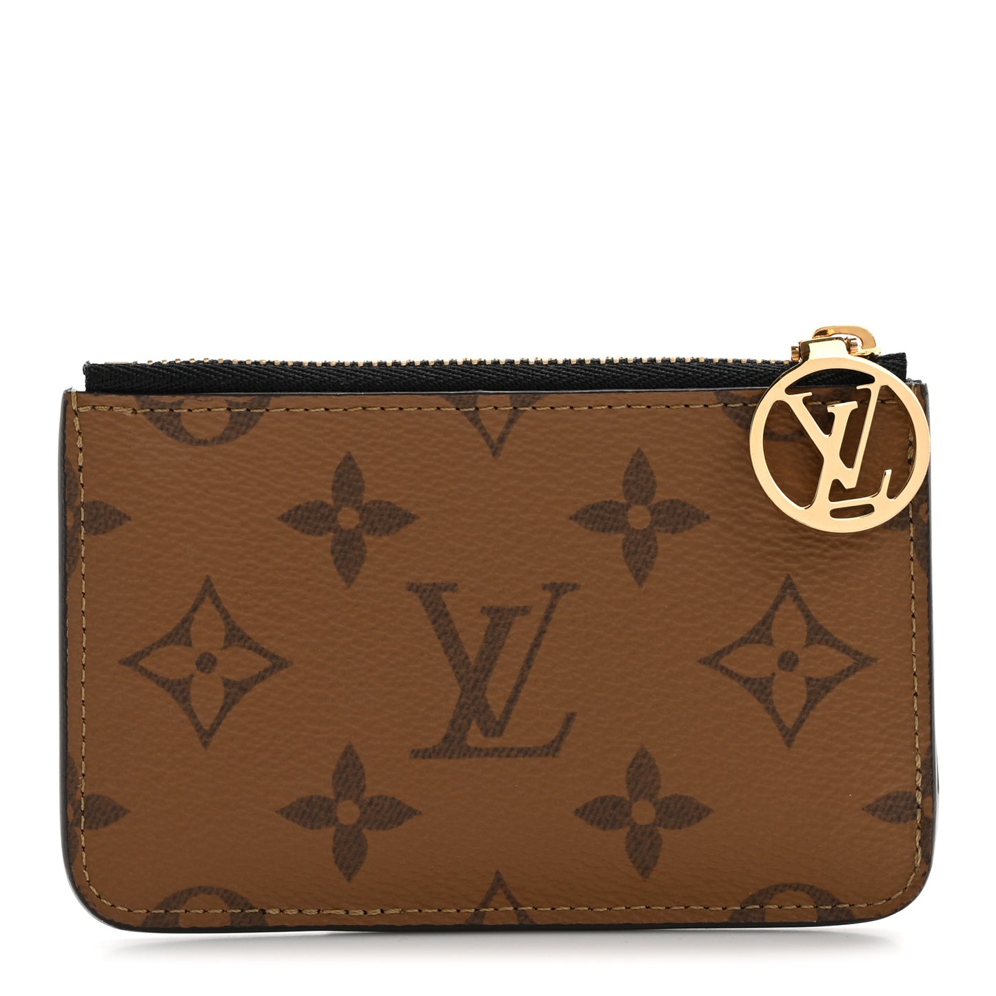 Reverse Monogram Zipped Romy Card Holder