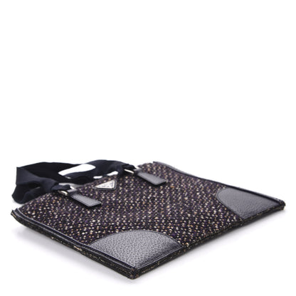 Prada Stuoia Tweed Cinghiale Grosgrain Tote 4 of 11