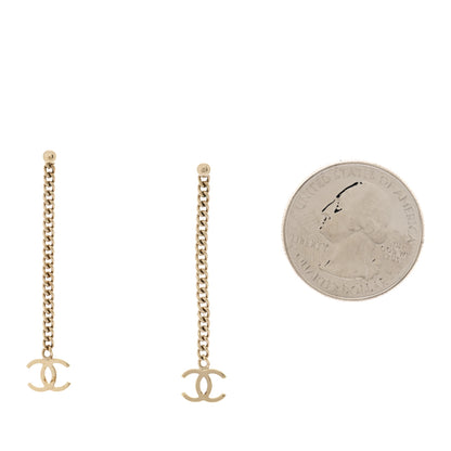 Chanel CC Long Drop Earrings Gold 2 of 4