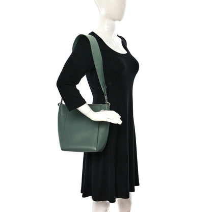Celine Soft Grained Calfskin Small Sangle Bucket Bag Green 2 of 9