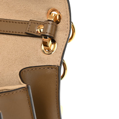 Fendi Vitello Liberty Velvet FF 1974 Hearts Padlock Embroidered Kan I Shoulder Bag Fango Multicolor 13 of 19