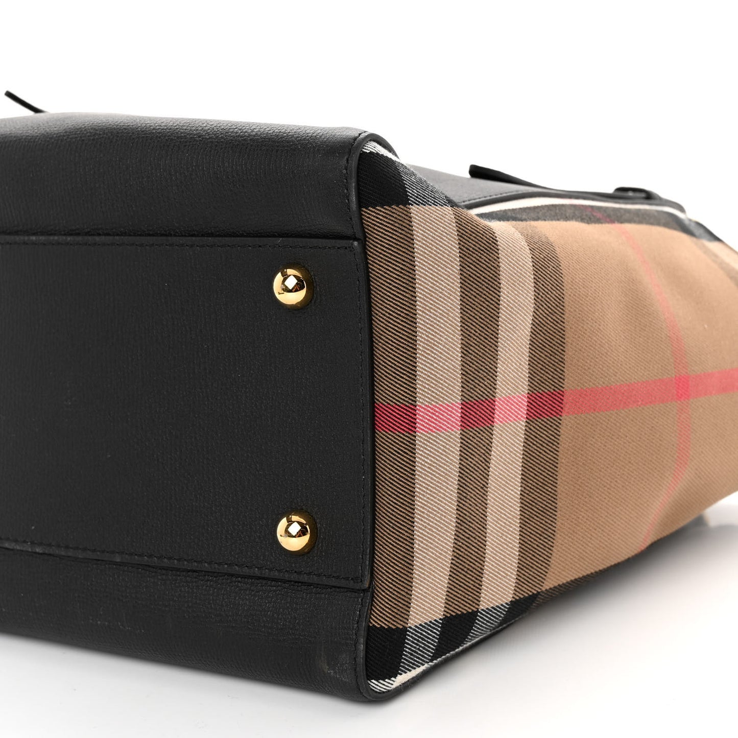 Grainy Calfskin House Check Small Canterbury Black