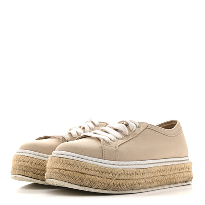 Prada Canvas Gabardine Espadrille 45mm Platform Sneakers 37.5 Corda 4 of 12