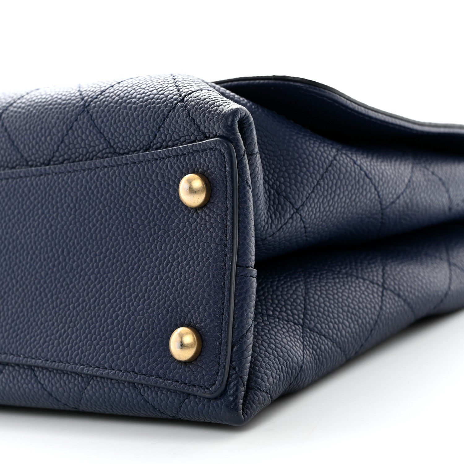 Chanel Caviar Diamond Stitched Top Handle Flap Navy 19 of 19