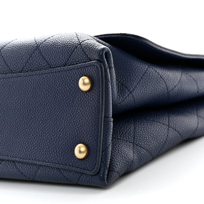 Chanel Caviar Diamond Stitched Top Handle Flap Navy 19 of 19