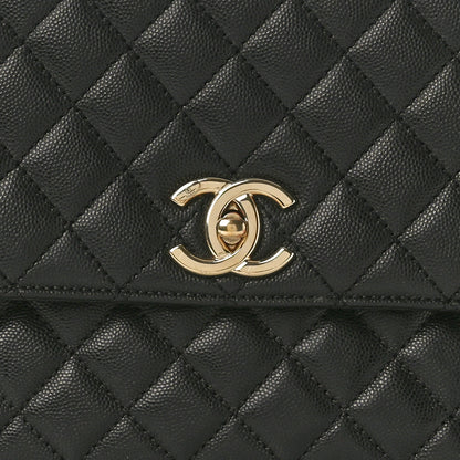 Chanel Caviar Quilted Medium Coco Handle Flap Black 8 of 10