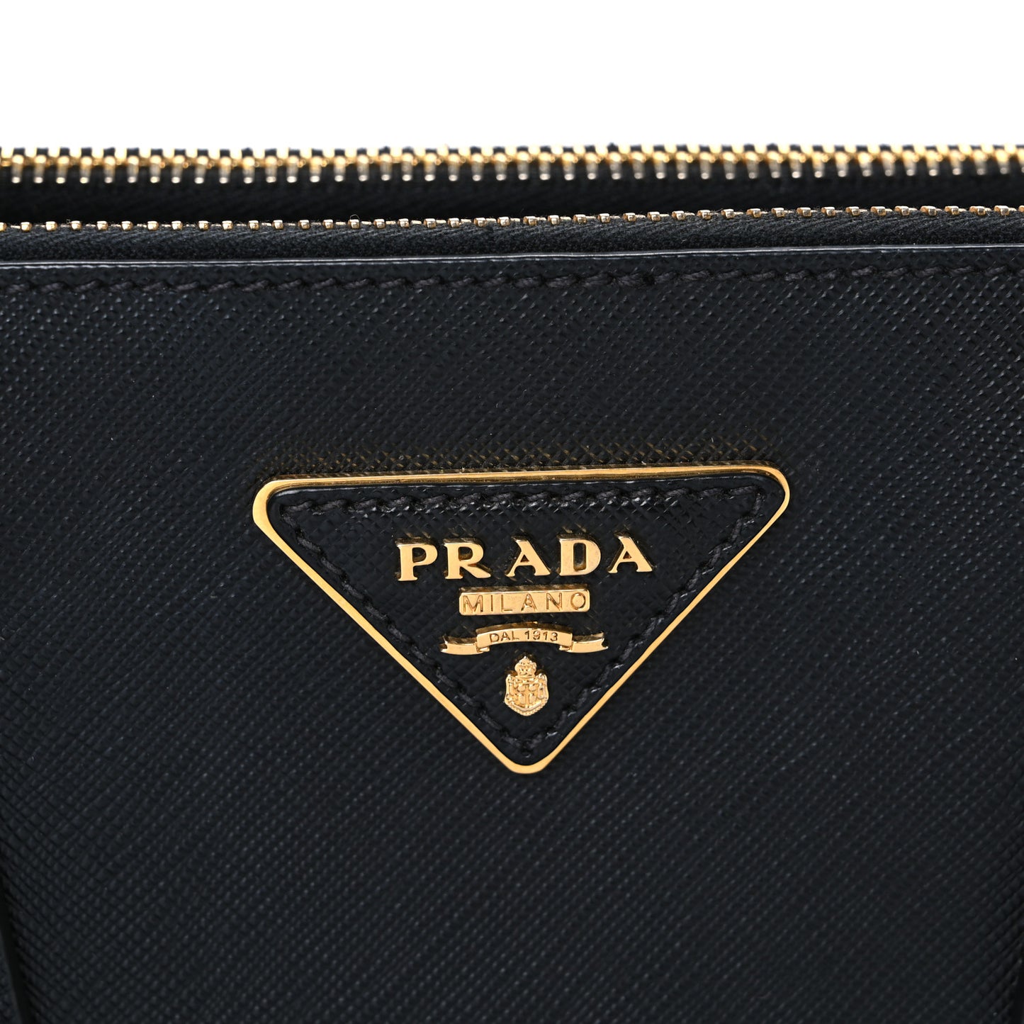 Saffiano Small Galleria Double Zip Tote Black