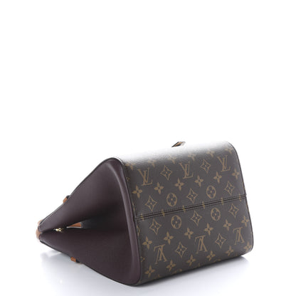 Louis Vuitton Calfskin Monogram Fold Tote MM Black Wine Cream 3 of 10