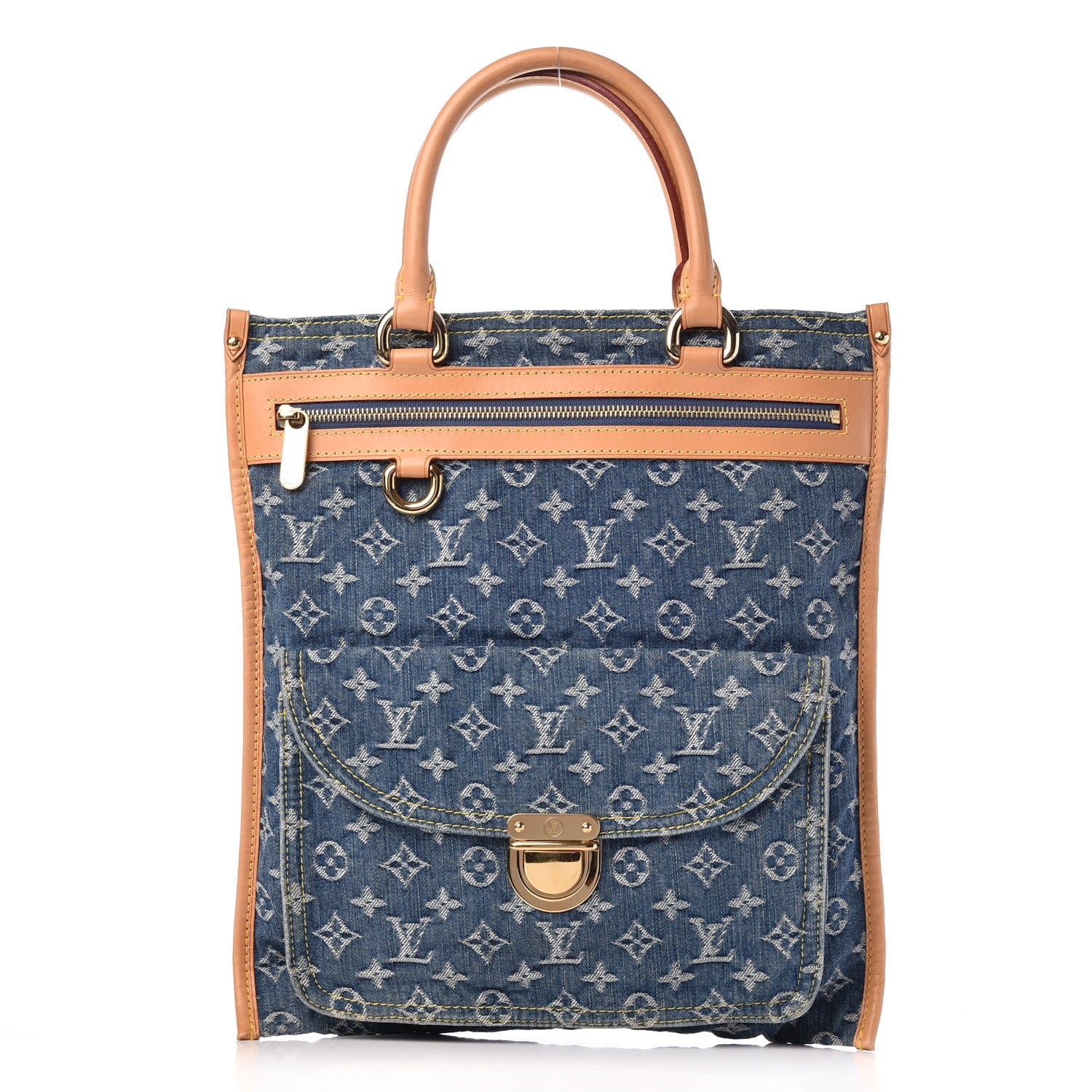 Louis Vuitton Monogram Denim Sac Plat Blue 1 of 7