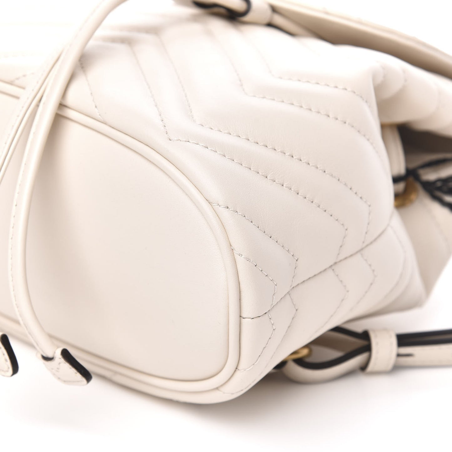Calfskin Matelasse GG Marmont Flap Backpack White