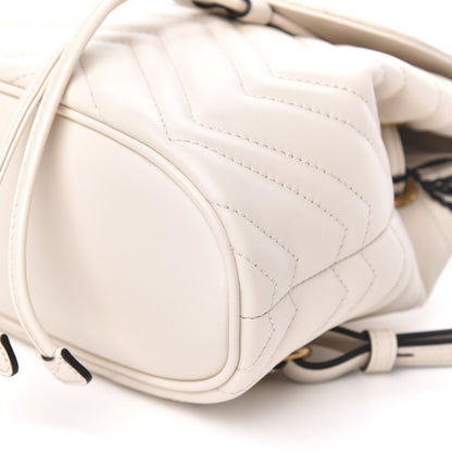 Gucci Calfskin Matelasse GG Marmont Flap Backpack White 8 of 9