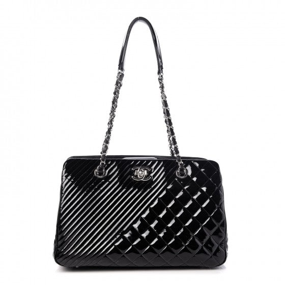 Chanel Patent Quilted Coco Boy Shoulder Bag Black 1 of 7