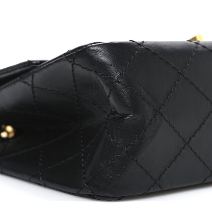Chanel Aged Calfskin Quilted 2.55 Reissue Mini Flap Black 9 of 12