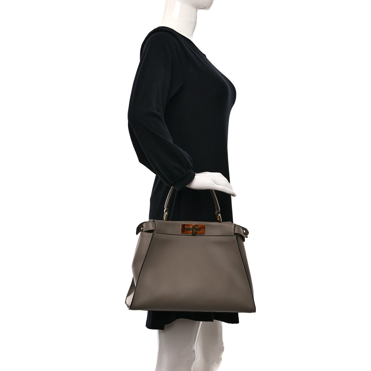Vitello Seta Plexiglass Tortoise Medium Peekaboo Iconic Satchel Tortora