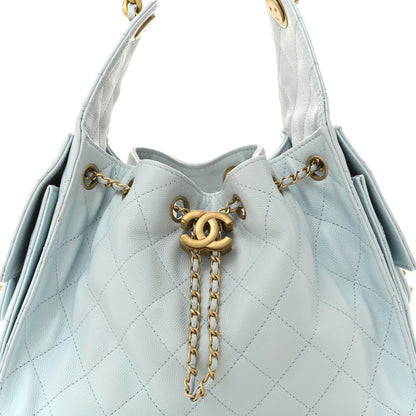 Chanel Caviar Quilted Small Chanel 25 Handbag Light Blue 12 of 15