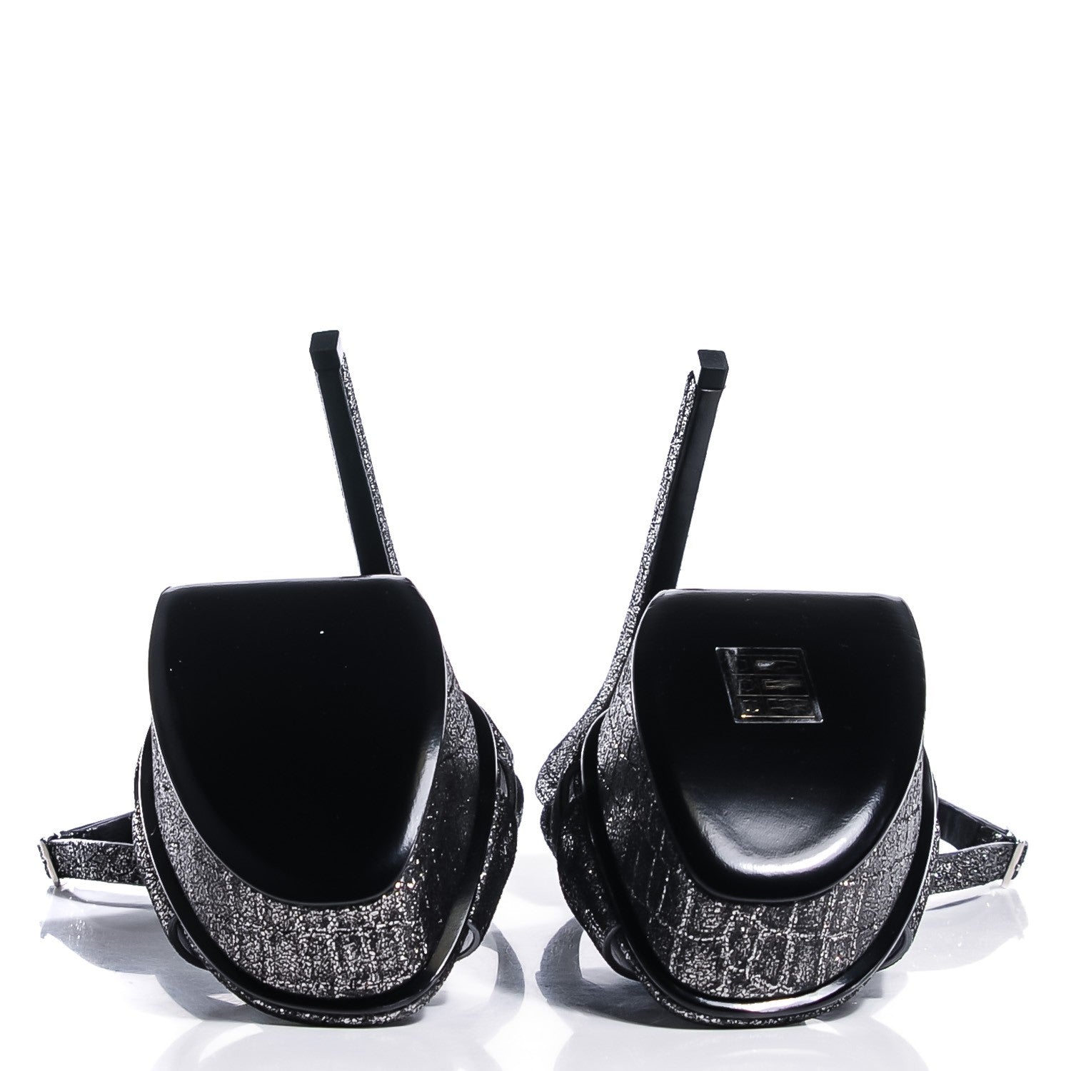 Saint Laurent Crocodile Embossed Metallic Calfskin Tribute 105 Platform Sandal 40 Anthracite 5 of 7
