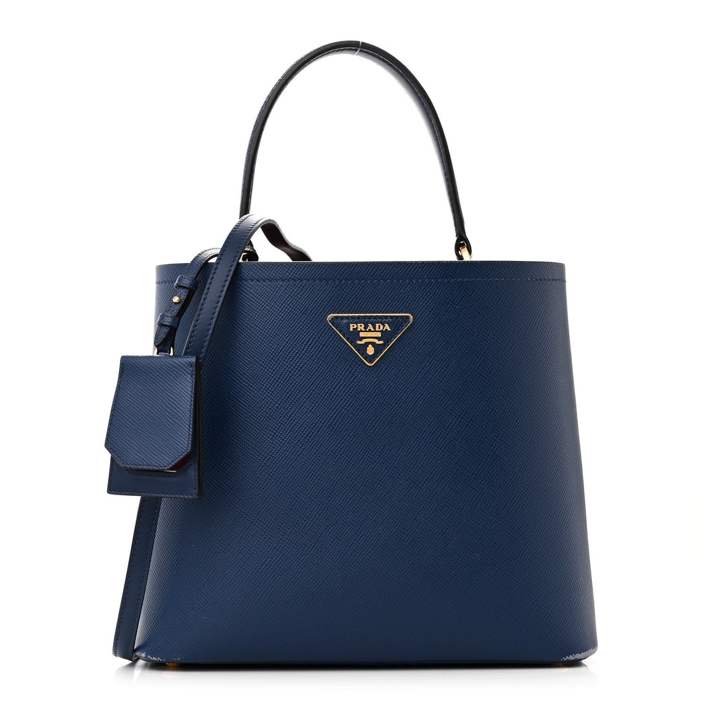 Saffiano Cuir Medium Panier Bucket Bag Bleuette