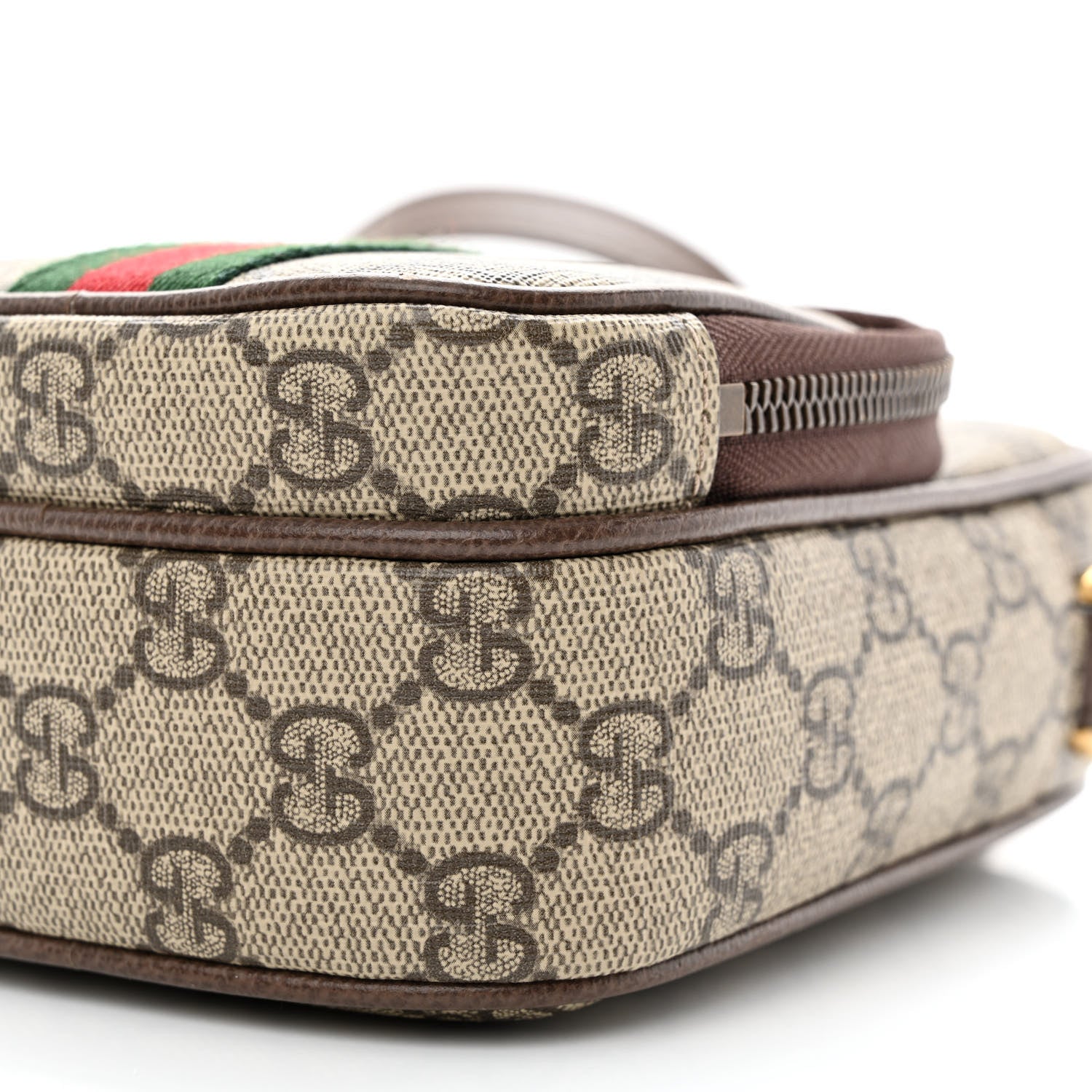 Gucci GG Supreme Monogram Web Mini Ophidia Double Zip Messenger Bag Beige New Acero 10 of 11