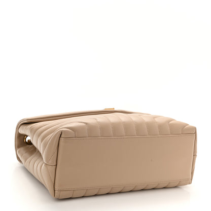 Saint Laurent Calfskin Y Quilted Monogram Medium Loulou Chain Satchel Dark Beige 4 of 10