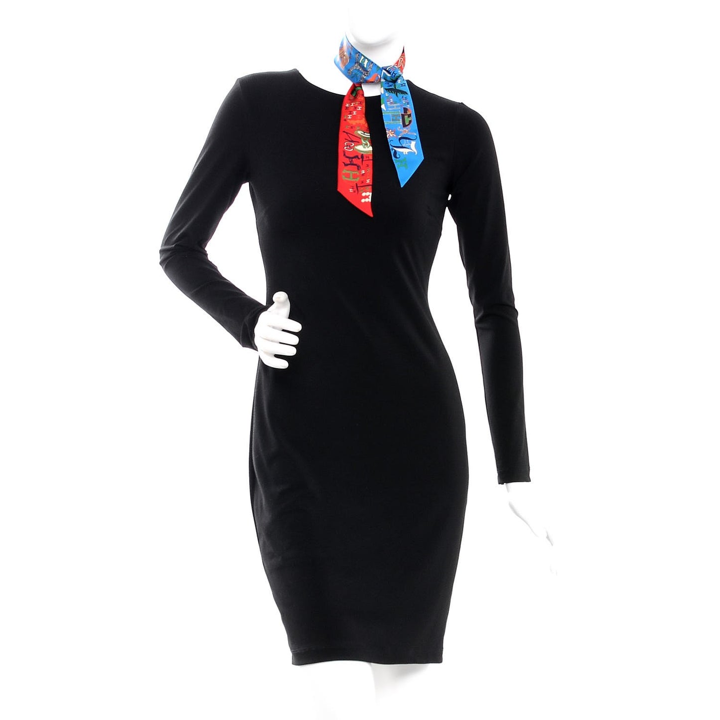 Silk 1001 H Twilly Scarf Rouge Bleu Vert