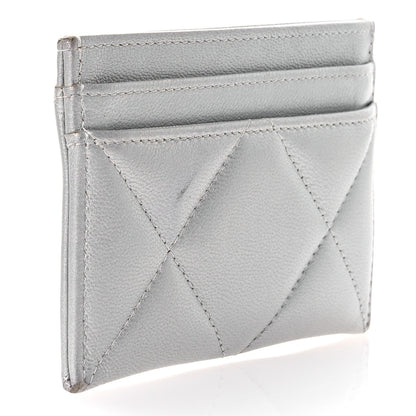 Chanel Metallic Goatskin Quilted 19 Card Holder Silver 3 of 9