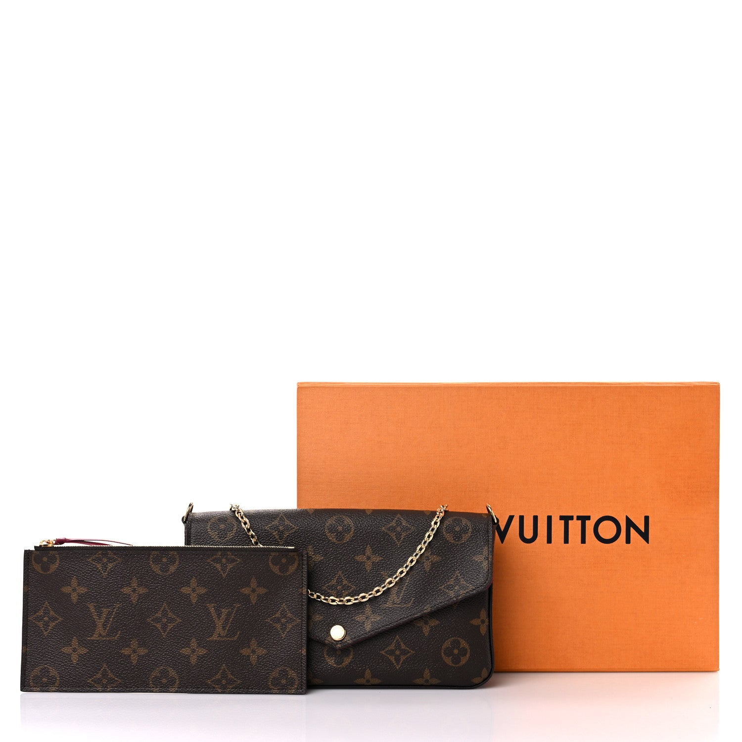 Louis Vuitton Monogram Pochette Felicie Chain Wallet Fuchsia 10 of 10