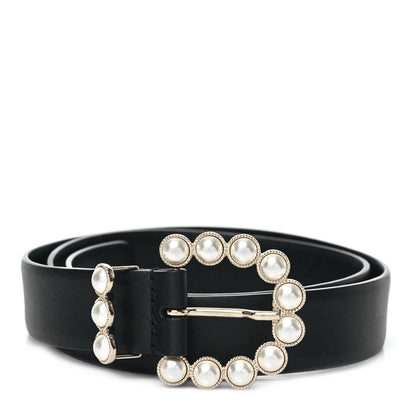 Chanel Calfskin Pearl CC Belt 75 30 Black 1 of 4