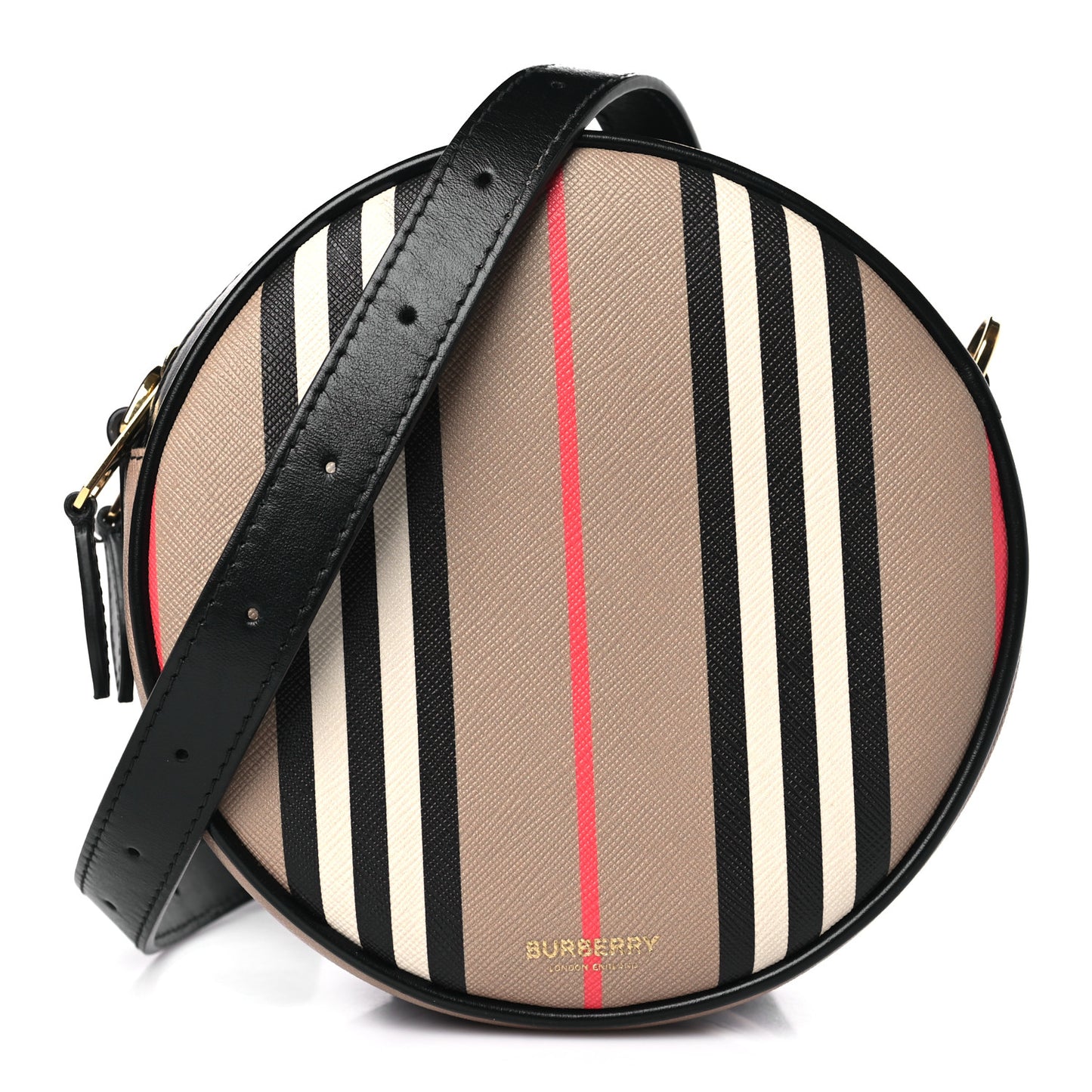 E-Canvas Calfskin Icon Stripe Louise Bag Archive Beige