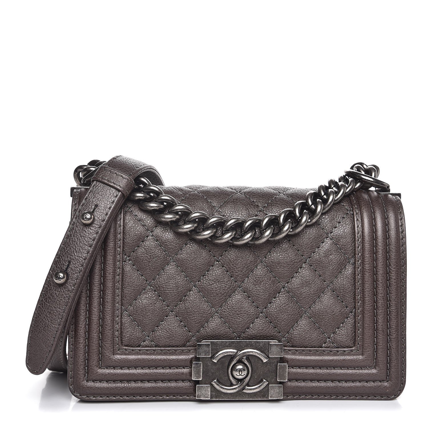 Chanel Calfskin Quilted Small Boy Flap Grey 1 of 7