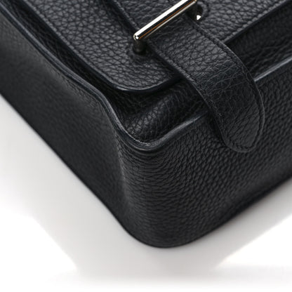 Hermes Taurillon Clemence Steve Messenger 28 Black Bleu Izmir 9 of 10