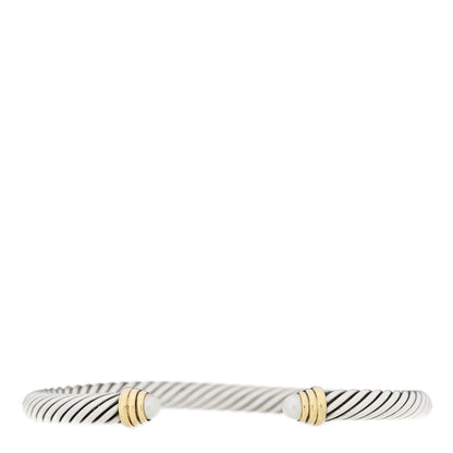 David Yurman Sterling Silver 14K Yellow Gold Pearl 5mm Cable Classics Petite Color Bracelet 1 of 3