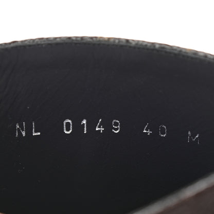 Louis Vuitton Calfskin Monogram Wonderland Flat Ranger Boots 40 Black 8 of 8