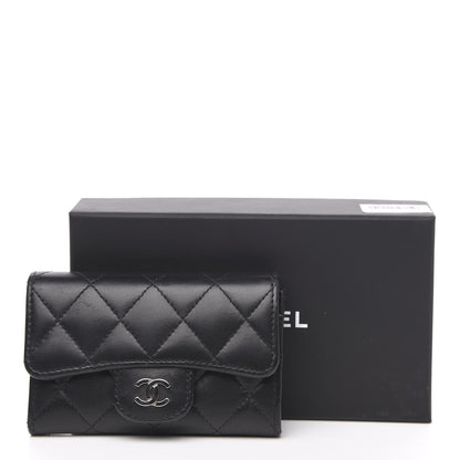 Chanel Lambskin Quilted Flap Card Holder Black 9 of 10
