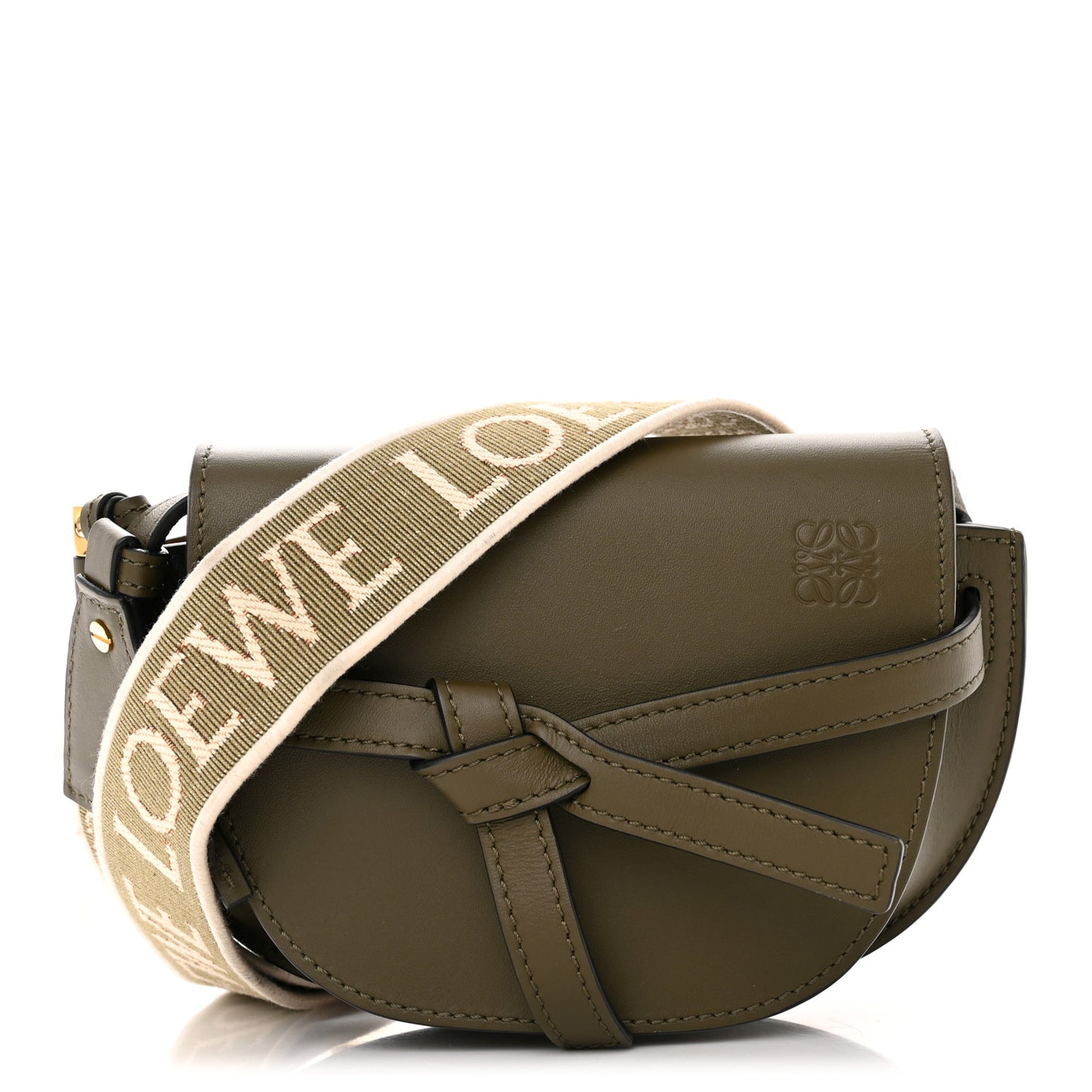 Calfskin Jacquard Mini Gate Dual Bag Autumn Green