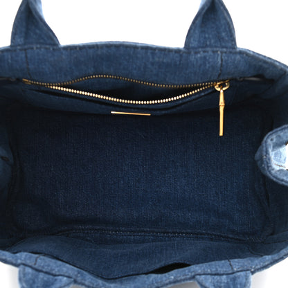 Prada Denim Small Logo Tote Bleu 5 of 10