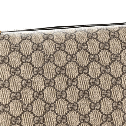 Gucci GG Supreme Monogram Textured Calfskin Web Super Mini Ophidia Shoulder Bag Beige Ebony New Acero 8 of 10