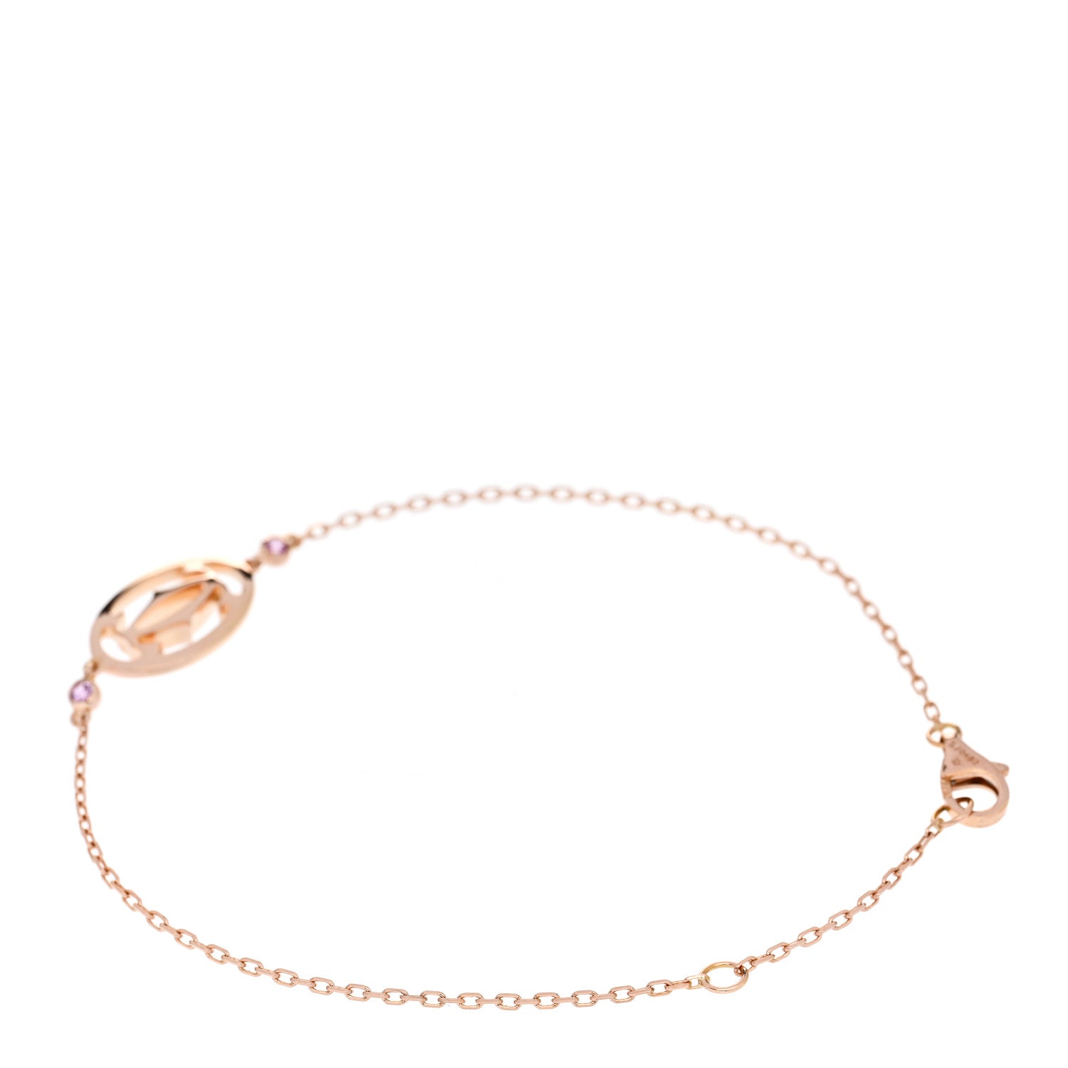 Cartier 18K Pink Gold Pink Sapphire Logo De Cartier Bracelet 2 of 3