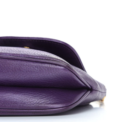 Gucci Metallic Pebbled Calfskin Small 1973 Chain Shoulder Bag Purple 8 of 8