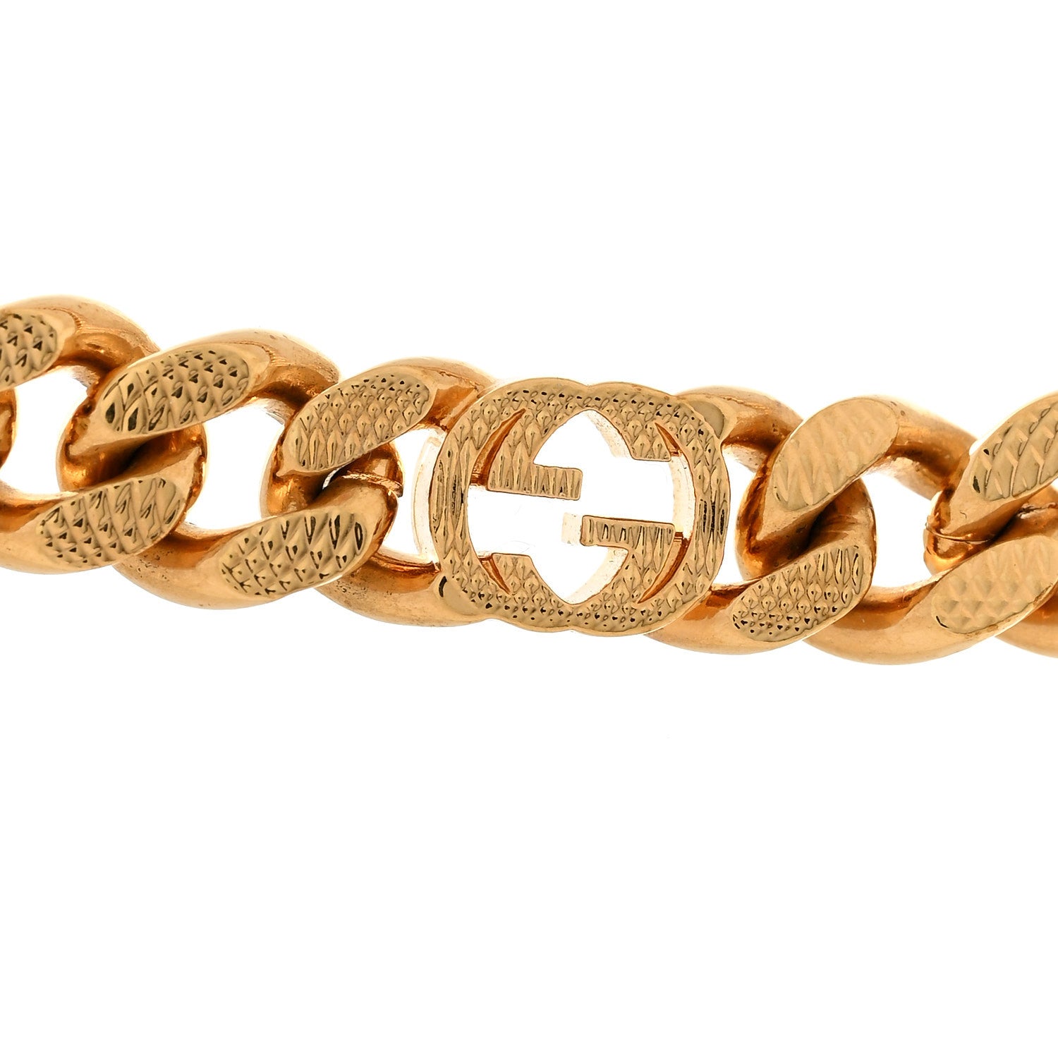 Gucci Metal Interlocking G Curb Chain Necklace Gold 4 of 8