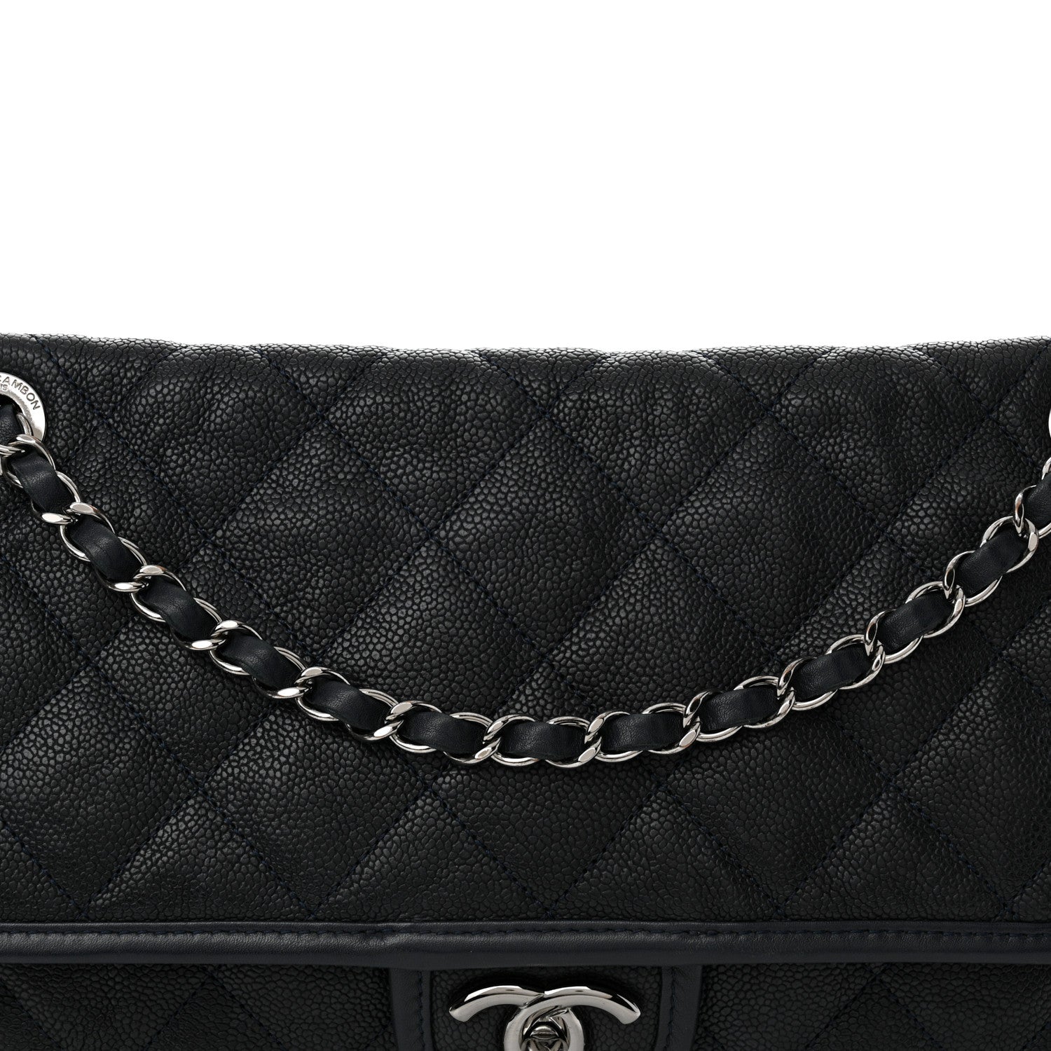 Chanel Caviar Quilted Large French Riviera Flap Navy Blue 8 of 16