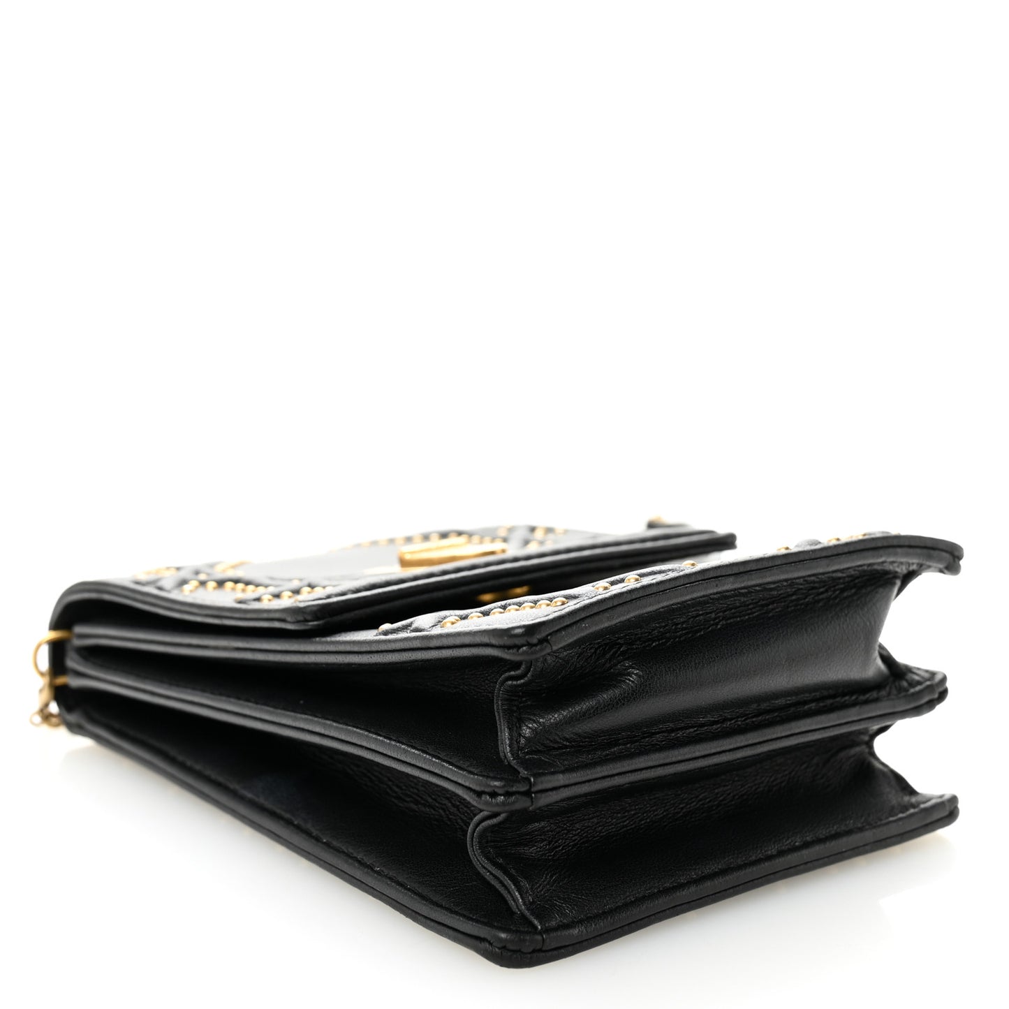 Lambskin Studded Vertical Diorama Black
