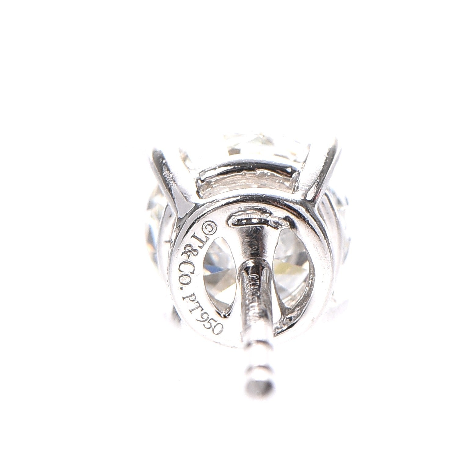 Tiffany Platinum Diamond 2.76ctw Solitaire Earrings 4 of 7