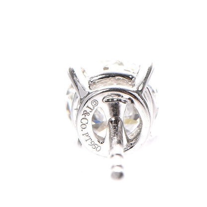 Tiffany Platinum Diamond 2.76ctw Solitaire Earrings 4 of 7