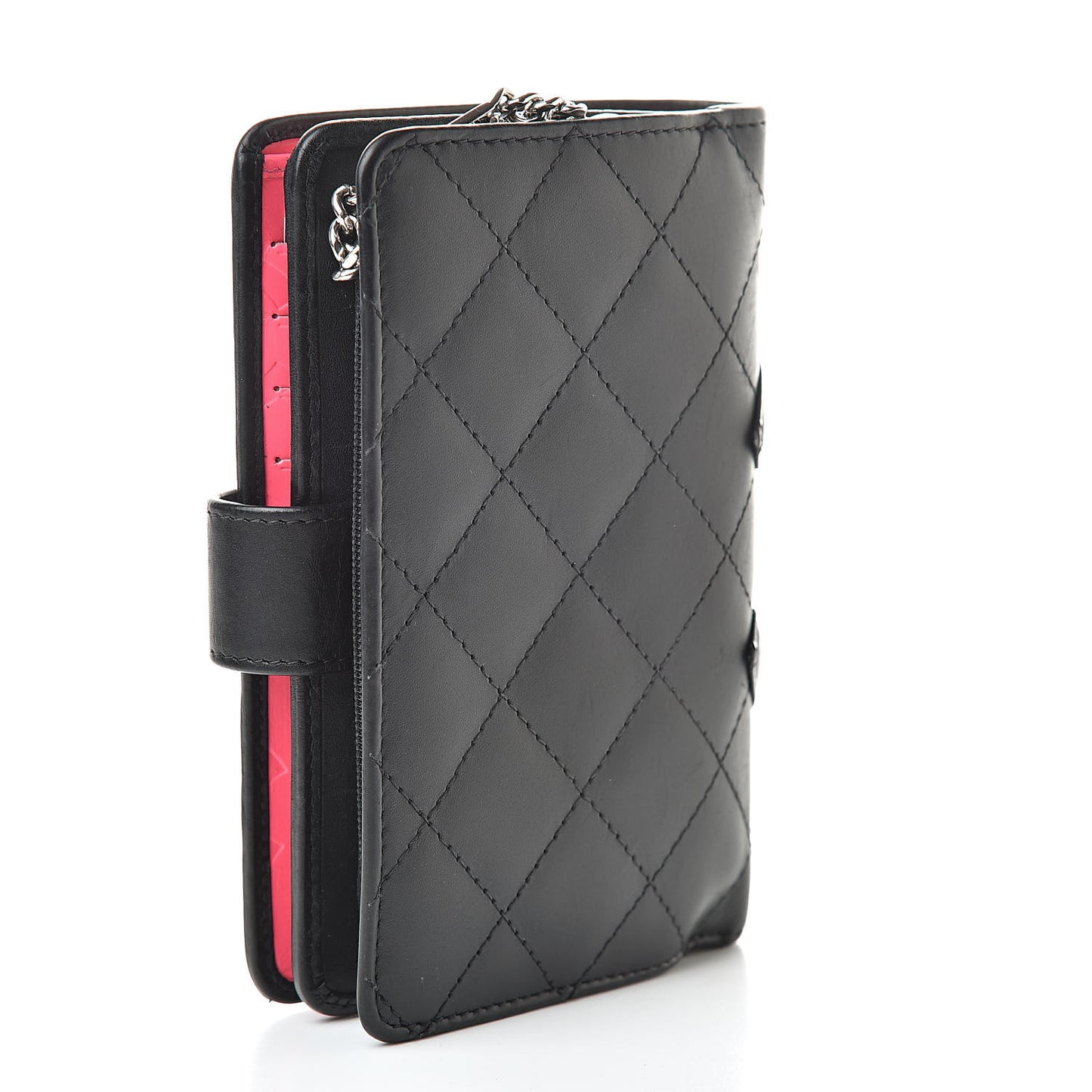 Calfskin Cambon Zipped Pocket Wallet Black