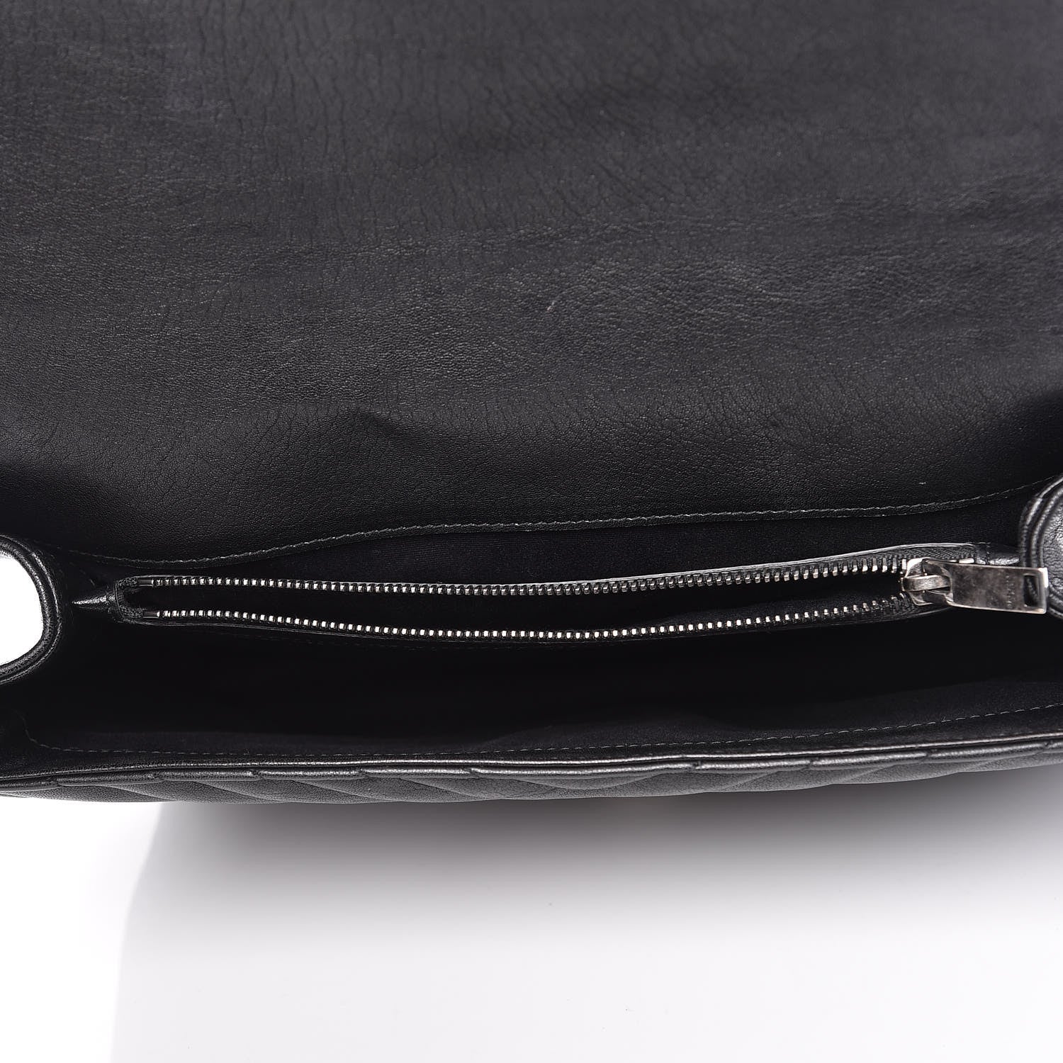 Saint Laurent Sheepskin Matelasse Chevron Monogram Large College Satchel Black 7 of 9